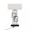 27\" Black Geometric Chic Table Lamp with Square Shade 