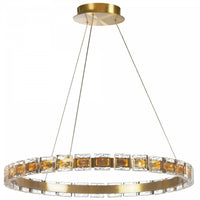 Dainolite Camila Chandelier 28w LED Aged Brass With Crystal Glass Lamp