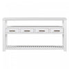 Ava 62.2'' Large Entryway Table with Drawers and Open Shelves,White Sofa Table  