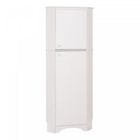 Elite Tall 2-Door Corner Storage Cabinet - White