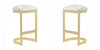 Aura Modern Metal Upholstered Barstool in White - Set of 2 Bar Stool 