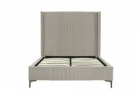 Promenade Mid-Century Modern Upholstered Velvet Full Bed in Rustic Taupe 