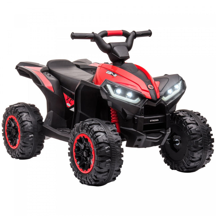 Aosom 12v Kids Atv, Four Wheeler Kids Quad With Music, Mp3, Headlights, High & Low Speed, Battery Po