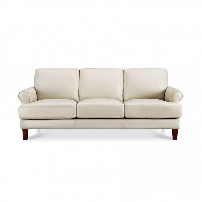 Hydeline Sarina Leather Sofa - Vanilla 