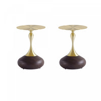 Patchin Modern End Table in Brown and Gold - Set of 2 