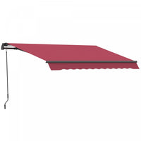 Outsunny 10' X 8' Manual Retractable Awning Shelter W/ Crank, Red