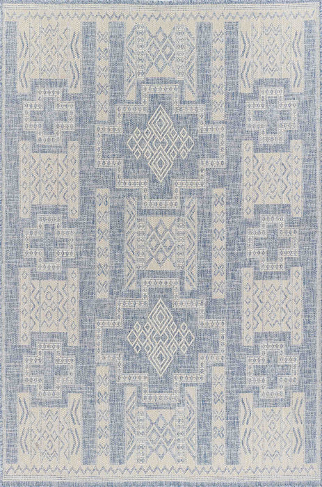 Nyra Transitional 6'6\" x 9'0\" Area Rug in Blue Indoor Area Rug 