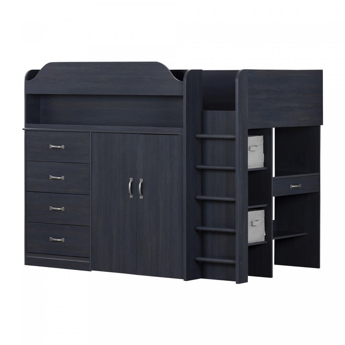 Asten Loft Bed With Desk - Blueberry 