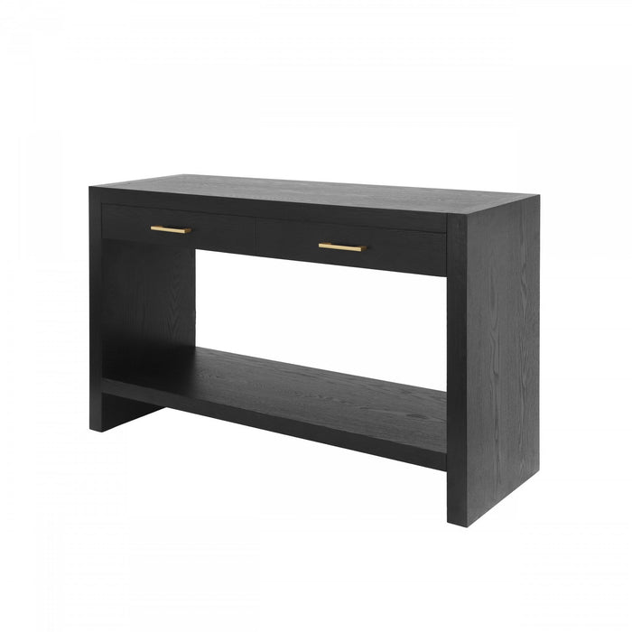 Aubrey 47.5\" Farmhouse Style Sofa Table with Storage - Black 