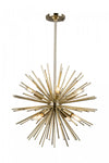 Sunburst  8-Light Satin Brass Chandelier 