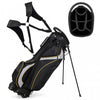 Costway 9" Golf Stand Bag Club 8 Way Divider Carry Organizer Pockets Storage Black New