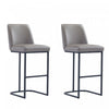 Serena Modern Metal Upholstered Barstool in Taupe - Set of 2 Bar Stool 