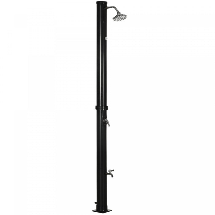 Outsunny 7.3ft 5.3 Gallon Solar Heated Shower W/ Foot Shower Temp Display