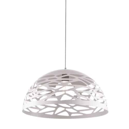 Dainolite Coral 1 Light Pendant 16\" Dia Matte White Finish Lamp
