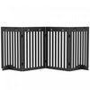Pawhut Freestanding Pet Gate 4 Panel Dog Barrier Folding Safety Fence With Support Feet Up To 80.25\"