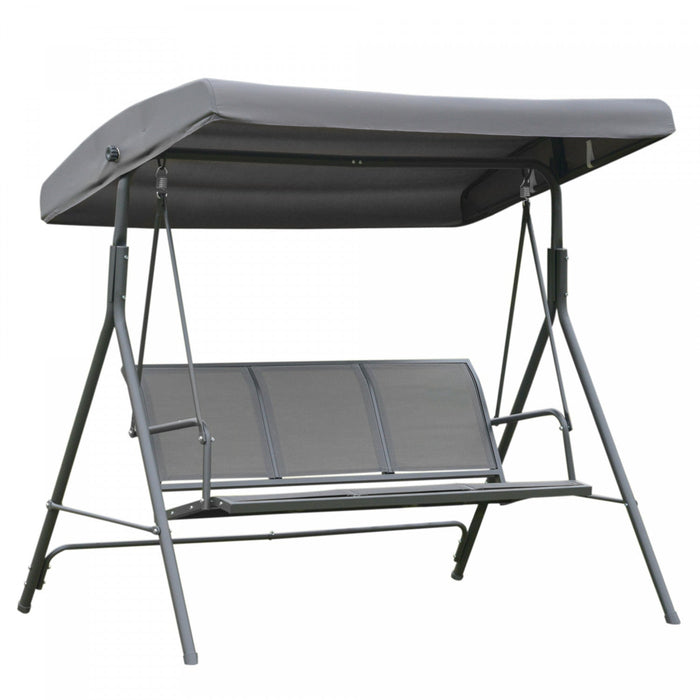 Outsunny 3-seater Porch Swing Chair, Covered Garden Hammock, A-frame Outdoor Swing, Porch Glider Sli