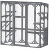 Pawhut Catio, Outdoor Cat Enclosure With 6 Jumping Platforms, Weatherproof Roof, Large Front Door, Wooden Cat House Cage For 1-3 Kittens, 59" X 28" X 60", Grey