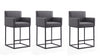 Ambassador Mid-Century Modern Metal Upholstered Counter Stool in Gray - Set of 3 Bar Stool 