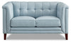 Hydeline Bodie Leather Loveseat - Spa Blue
