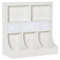 Homcom Kids Bookcase Toddler Toy Storage Organizer, Kid’s Bin Storage Unit Children Display Shelf Wa