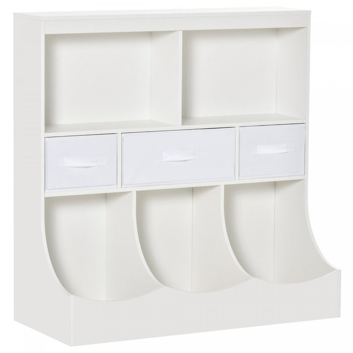 Homcom Kids Bookcase Toddler Toy Storage Organizer, Kid’s Bin Storage Unit Children Display Shelf Wa
