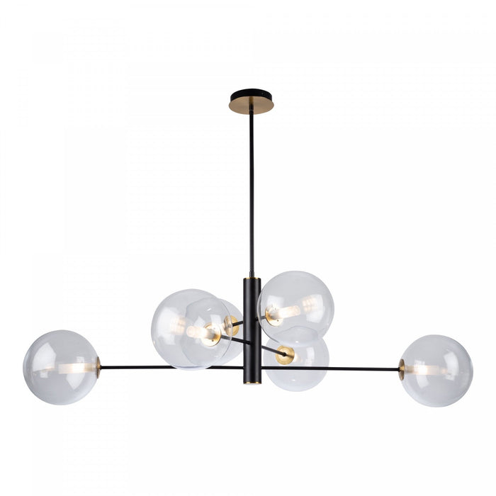 Aurelia Matte Black & Brass 6-Light Chandelier