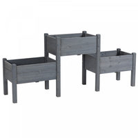 Outsunny 3-tier Raised Garden Bed, Elevated Planter Boxes, Freestanding Wooden Plant Stand For Veget