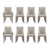 Connie Modern 8-Piece Dining Chair Set in Light Gray 