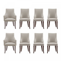 Connie Modern 8-Piece Dining Chair Set in Light Gray 