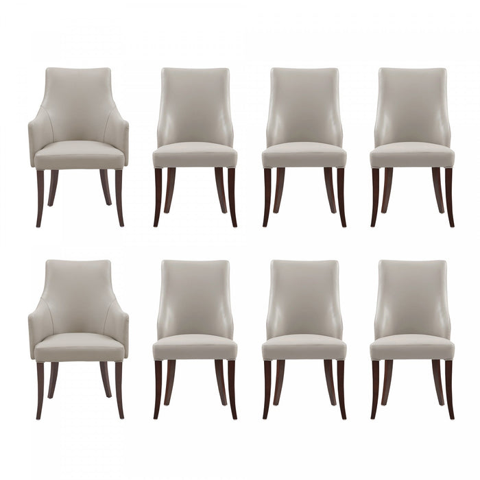 Connie Modern 8-Piece Dining Chair Set in Light Gray 