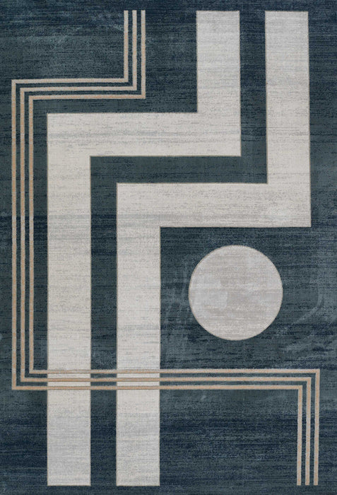 Erisa Contemporary 8'11\" x 12'6\" Area Rug in Blue Indoor Area Rug 