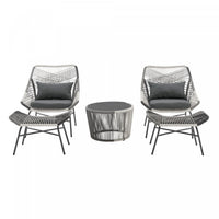 Ashland Modern 5-Piece Conversation Set in Gray