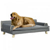 Pawhut Dog Sofa, 39" Cat Couch With Removable Cushion, Washable Cover, Wooden Legs, Elevated Pet Cat Sofa For Medium & Large Dogs, Dark Grey