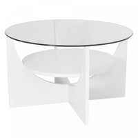 LumiSource U-Shaped Contemporary Coffee Table - White