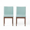 Anastasia Dining Chair Set Of 2 With Fabric Upholstery - Mint 