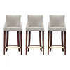 Shubert Modern Wood Upholstered Barstool in Light Gray - Set of 3 