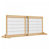 Pawhut Free Standing Pet Gate, Wooden Foldable Dog Gate With 41\"-72\" Adjustable Length, Support Feet