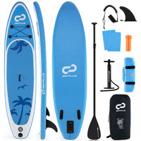 Goplus Large Inflatable Sup Board, Portable Paddle Board With 5d Rings Stand Up Paddle Board For Youth & Adult Blue