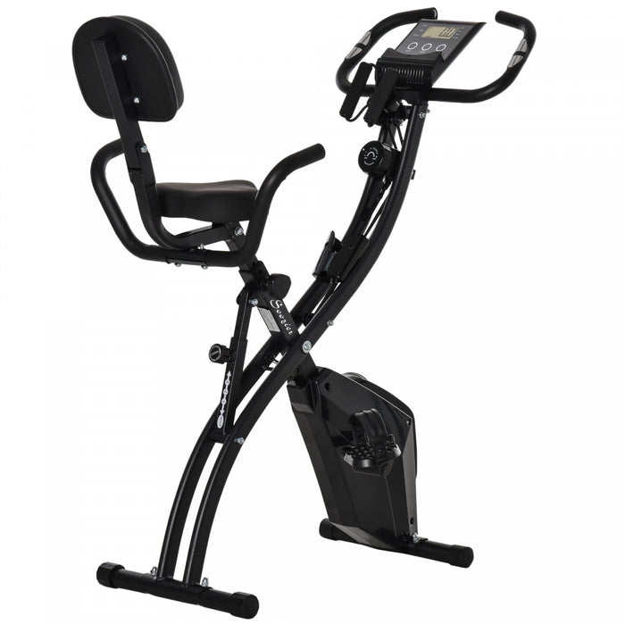 Soozier 2 In 1 Upright Exercise Bike Stationary Foldable Magnetic Recumbent Cycling With Arm Resista