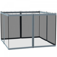 Outsunny Replacement Mosquito Netting For Gazebo 10' X 10' Screen Walls For Canopy With Zippers For