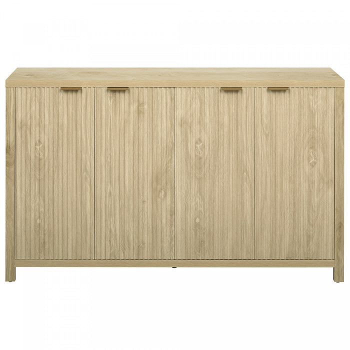 Ted 55\" Fluted Buffet Cabinet With Storage And Adjustable Shelves - Natural 