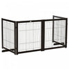 Pawhut Wooden Dog Gate Foldable Pet Fence For Small & Medium Dogs 4 Panel With Support Feet Freestan