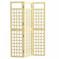 Outsunny 3 Panel Outdoor Wood Privacy Screen, Room Divider, Natural Wood