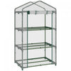 Outsunny 3 Tier Mini Greenhouse Portable Plant Greenhouse With Roll Up Door And Wire Shelves, 27\" X 