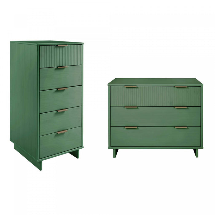 Granville Modern 2-Piece Dresser Set in Sage Green 