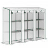 Outsunny Lean-to Mini Greenhouse W/ 3 Tier Shelves, 3 Roll-up Doors, White