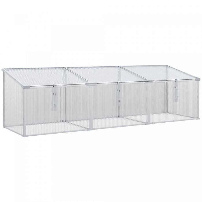 Outsunny Aluminium Cold Frame Garden Portable Greenhouse With Openable Top For Indoor, Outdoor, Flow