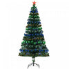 Homcom 6ft Pre-lit Optical Fiber Artificial Christmas Tree With 230 Led Lights And Branches