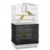 Pawhut 36" Bird Cage For Finches, Canaries Budgies, Parrot Cage With Accessories, Handle, Mesh Cover, Tray, White