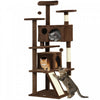 PawHut 54" Cat Tree, Cat Tower for Indoor Cats with Scratching Posts, Cat Condos, Bed, Platforms, Ramp, Toy Ball, Cat Activity Center, Light Brown